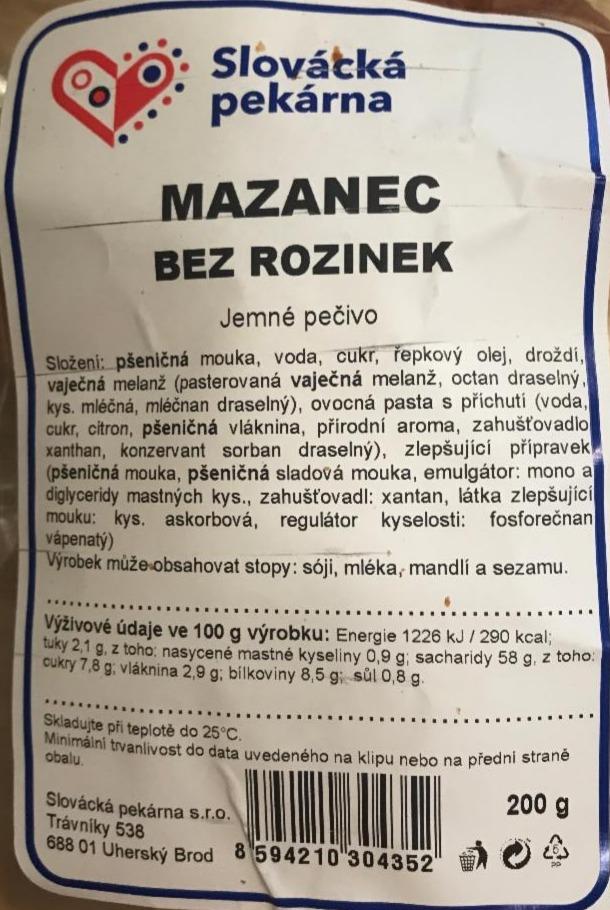 Fotografie - Mazanec bez rozinek Slovácká pekárna