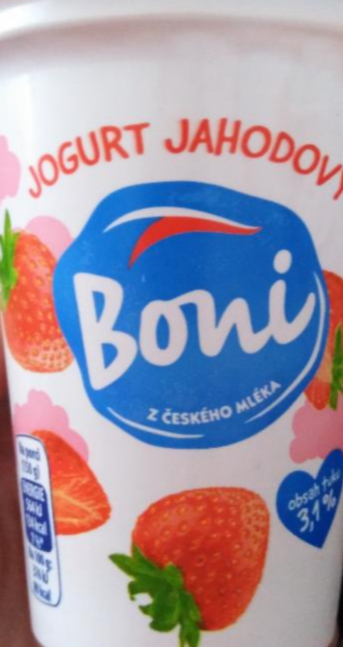 Fotografie - Jogurt jahodový 3,1 % Boni
