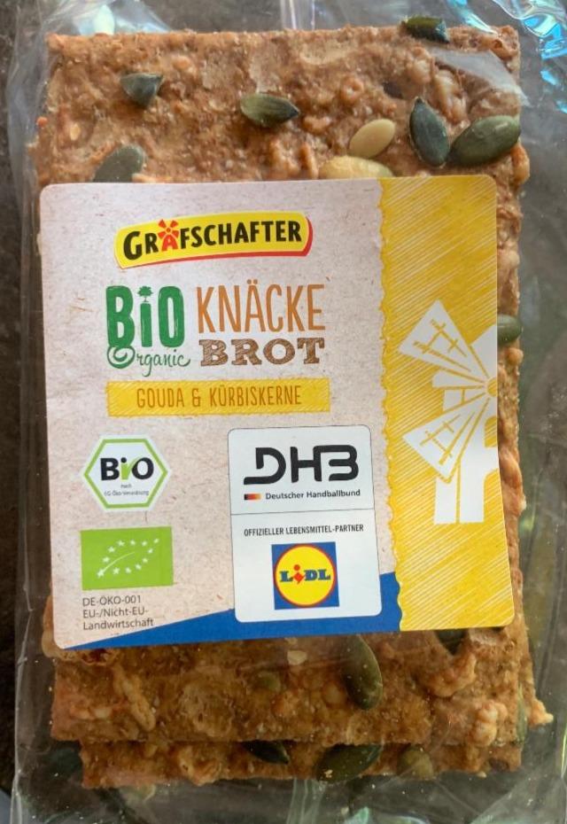 Fotografie - Bio Organic Knäcke Brot Gouda & Kürbiskerne Grafschafter