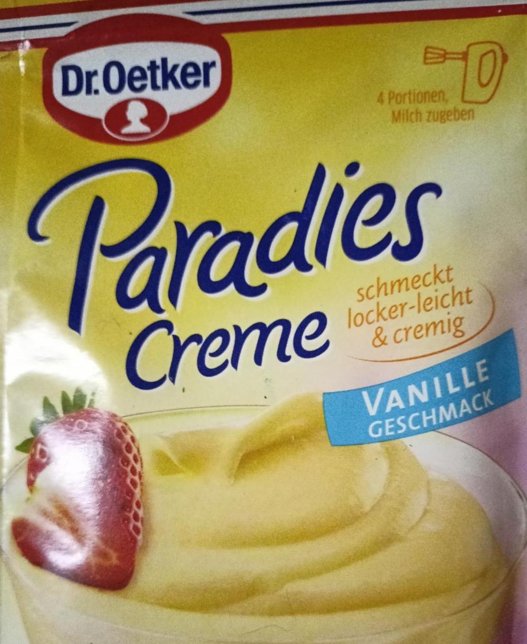 Fotografie - Paradies creme vanille geschmack Dr.Oetker
