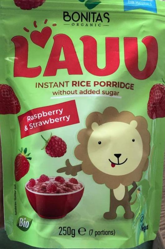 Fotografie - Lauv instant Rice porridge Raspberry & Strawberry Bonitas Organic