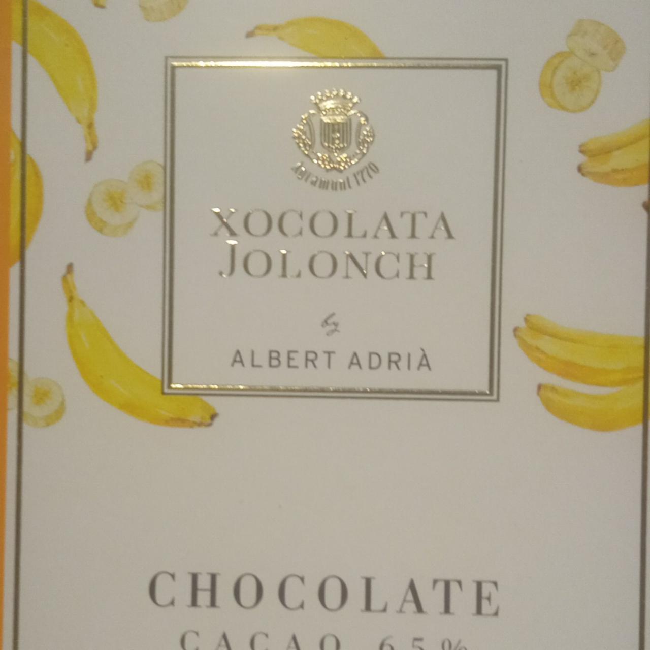 Fotografie - Chocolate 60% cacao Plátano Xocolata jolonch