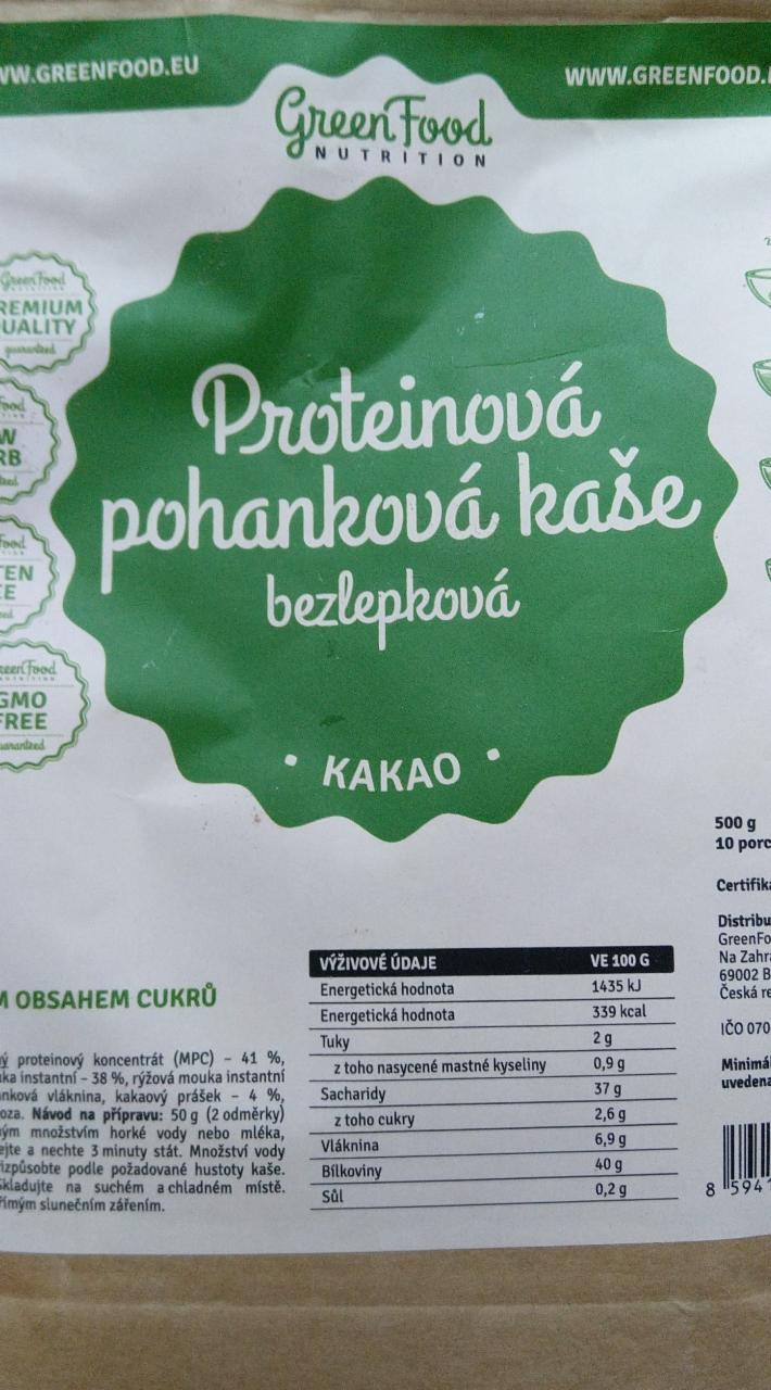 Fotografie - Proteinová pohanková kaše Kakao GreenFood Nutrition