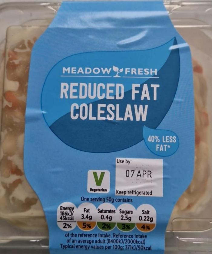 Fotografie - Reduced fat coleslaw Meadow Fresh
