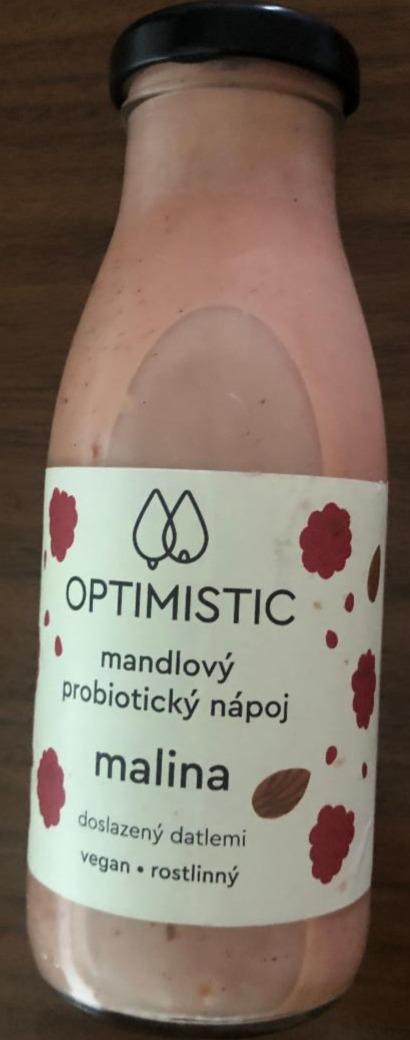 Fotografie - Mandlový probiotický nápoj malina Optimistic