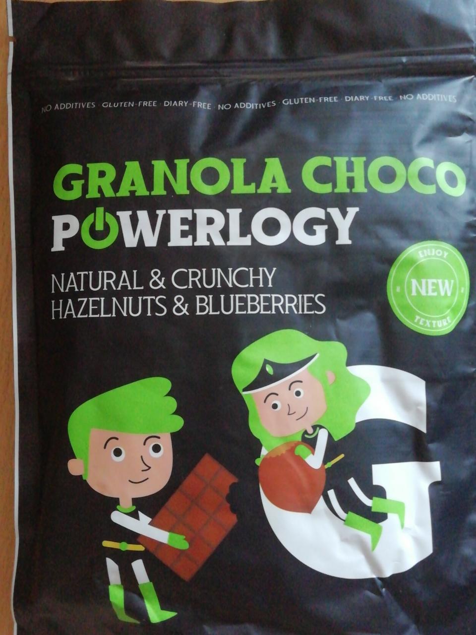 Fotografie - Granola Choco Natural & Crunchy Hazelnuts & Blueberries Powerlogy
