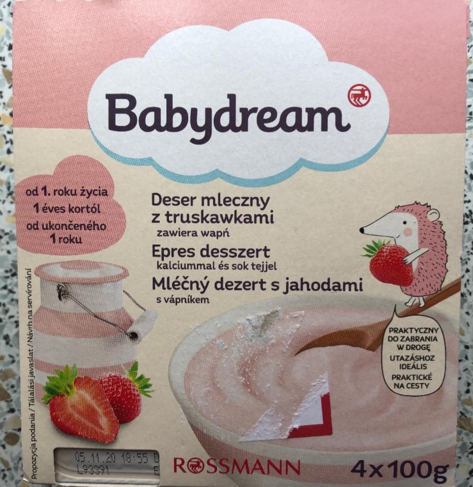Fotografie - Mléčný dezert s jahodami Babydream
