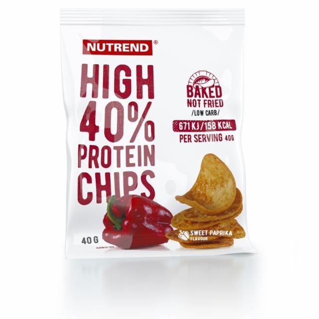 Fotografie - High 40% protein chips paprika Nutrend