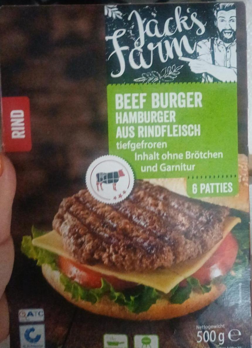 Fotografie - Beef burger hamburger auf rindfleisch Jack's Farm
