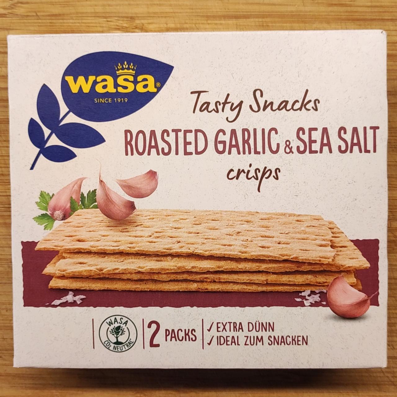 Fotografie - Tasty Snacks Roasted garlic & sea salt crisps Wasa