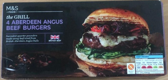 Fotografie - 4 Aberdeen Angus Beef Burgers M&S Food