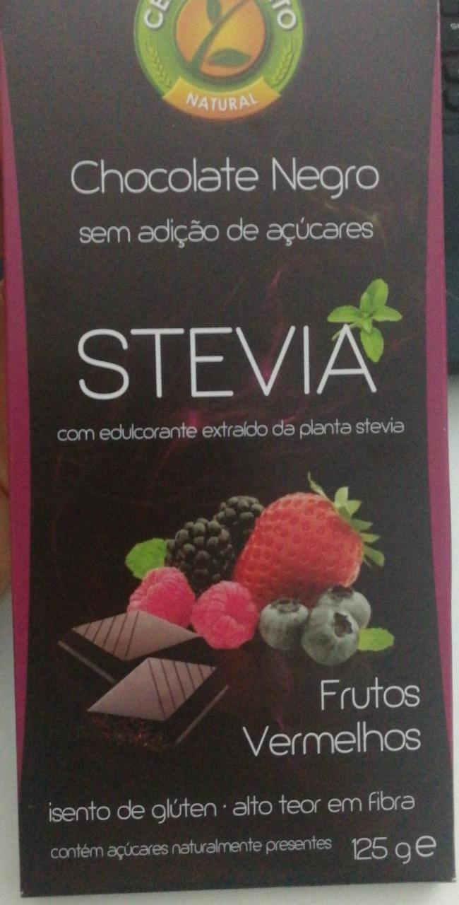 Fotografie - Chocolate negro Stevia Frutos Vermelhos