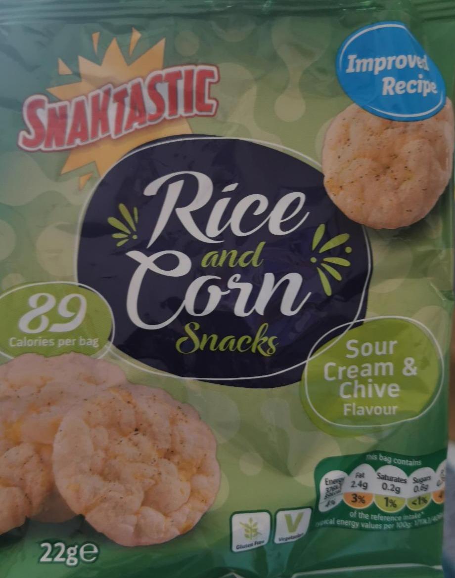 Fotografie - Rice and corn Sour Cream Chive Flavour Snaktastic