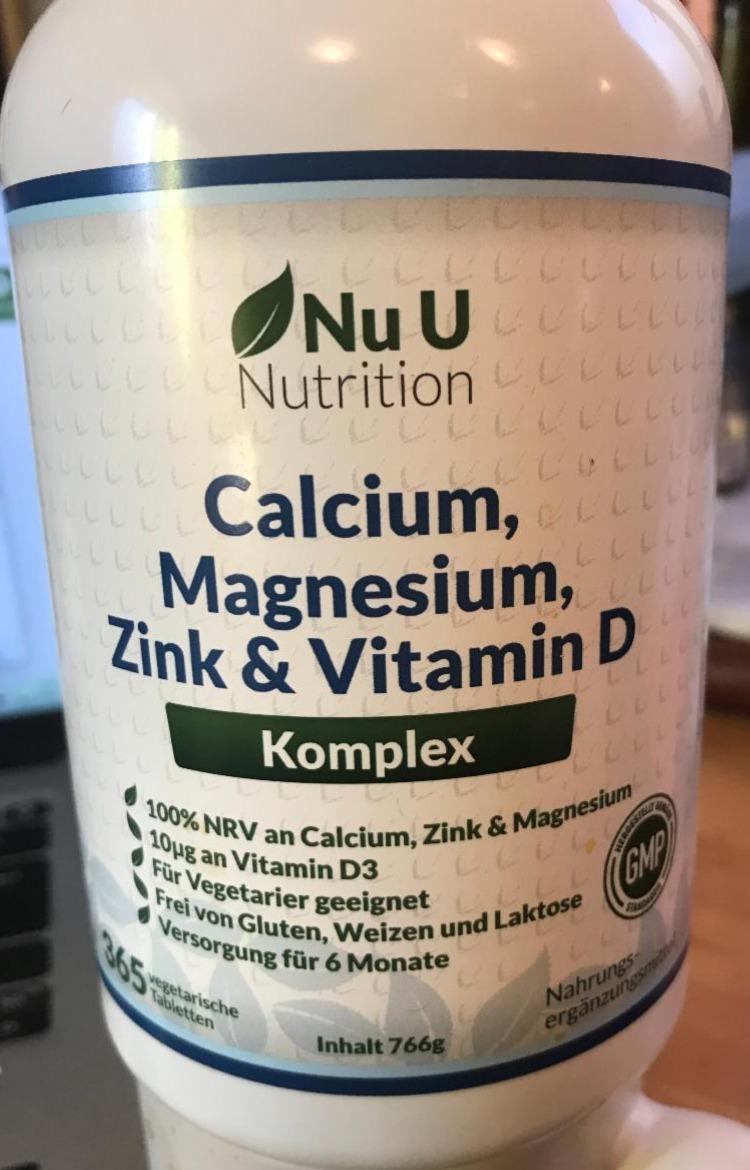 Fotografie - Calcium, Magnesium, Zink & Vitamin D Nu U Nutrition