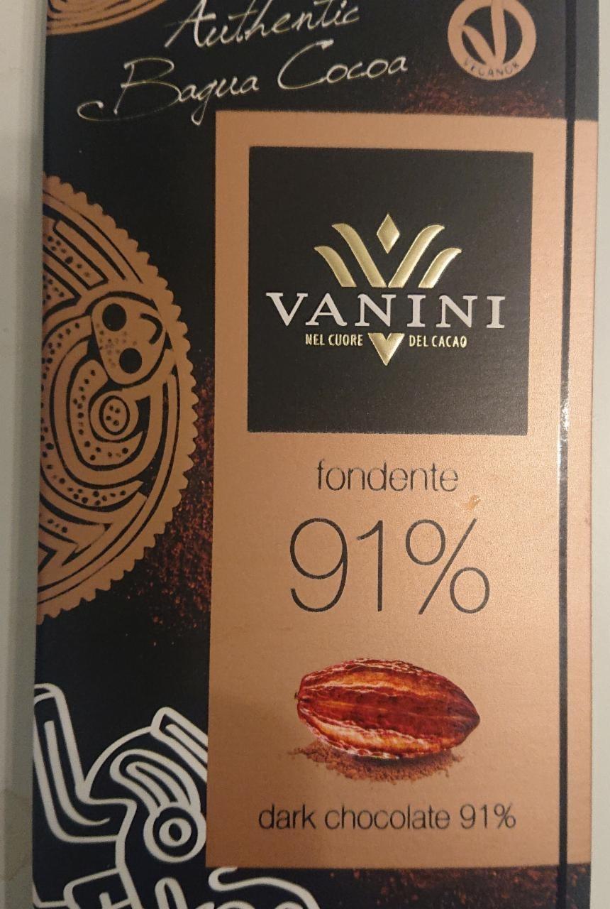 Fotografie - Fondente 91% Dark chocolate Vanini