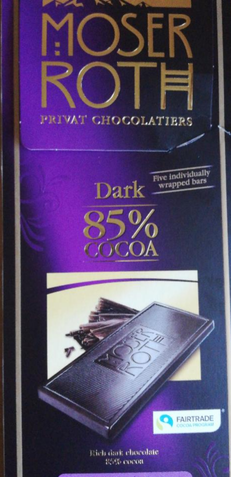 Fotografie - moser roth dark chocolate 85%