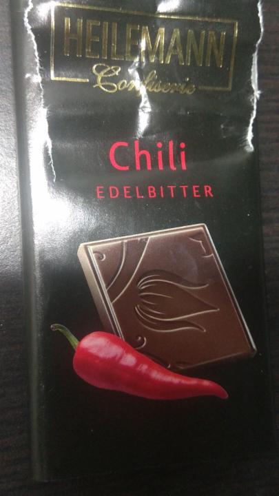 Fotografie - Hořká čokoláda s čili - Chili Edelbitter - Heilemann