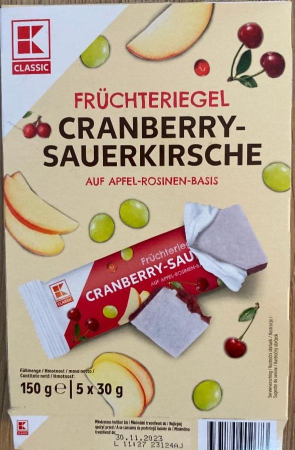 Fotografie - Früchteriegel Cranberry-Sauerkirsche K-Classic
