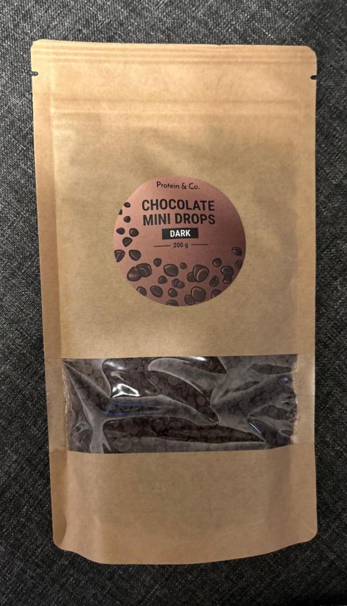 Fotografie - Chocolate mini drops dark Protein & Co.