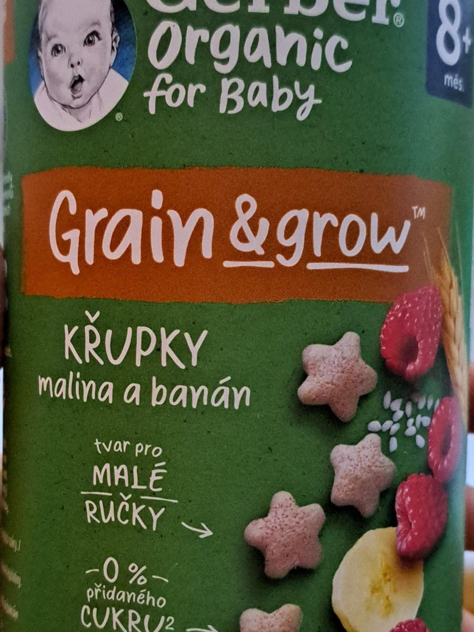 Fotografie - Grain & grow Křupky malina a banán Gerber Organic