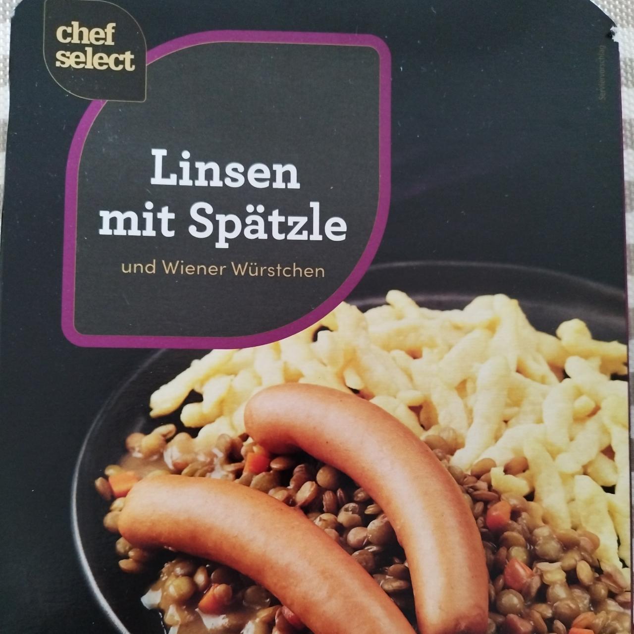 Fotografie - Linsen mit Soätzle und Wiener Würstchen Chef Select