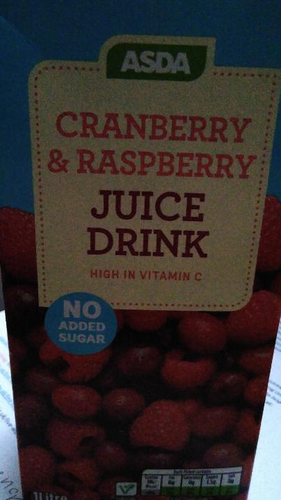 Fotografie - No Added Sugar Cranberry & Raspberry Juice Drink Asda