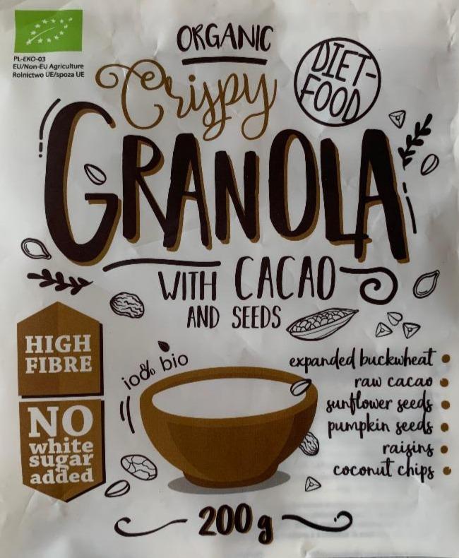 Fotografie - Organic Crispy Granola with cacao and seeds Diet Food