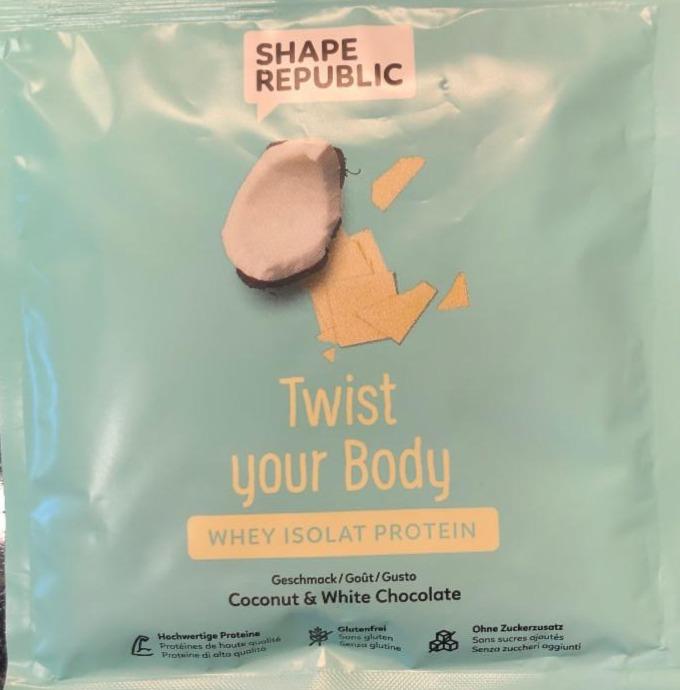Fotografie - Twist your body whey isolat protein Coconut & white chocolate Shape republic