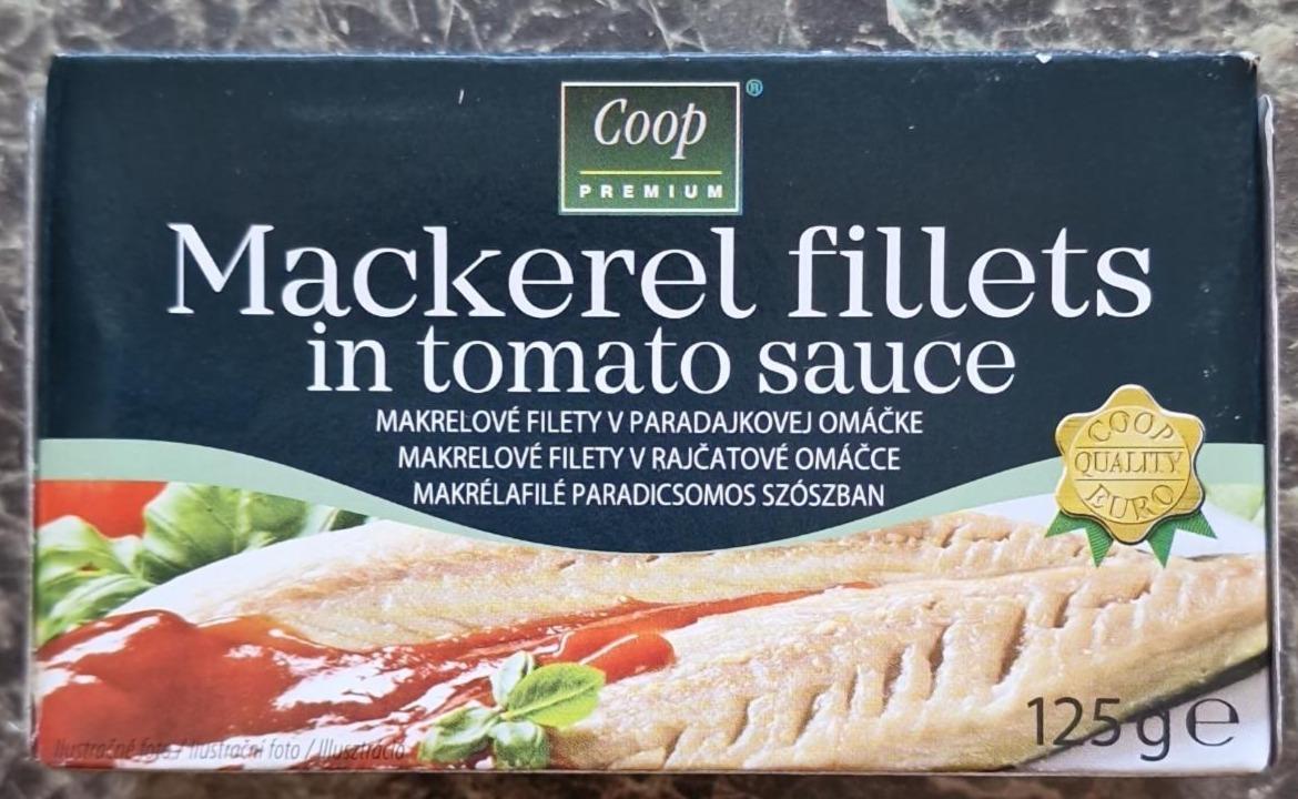 Fotografie - Mackerel fillets in tomato sauce Coop Premium