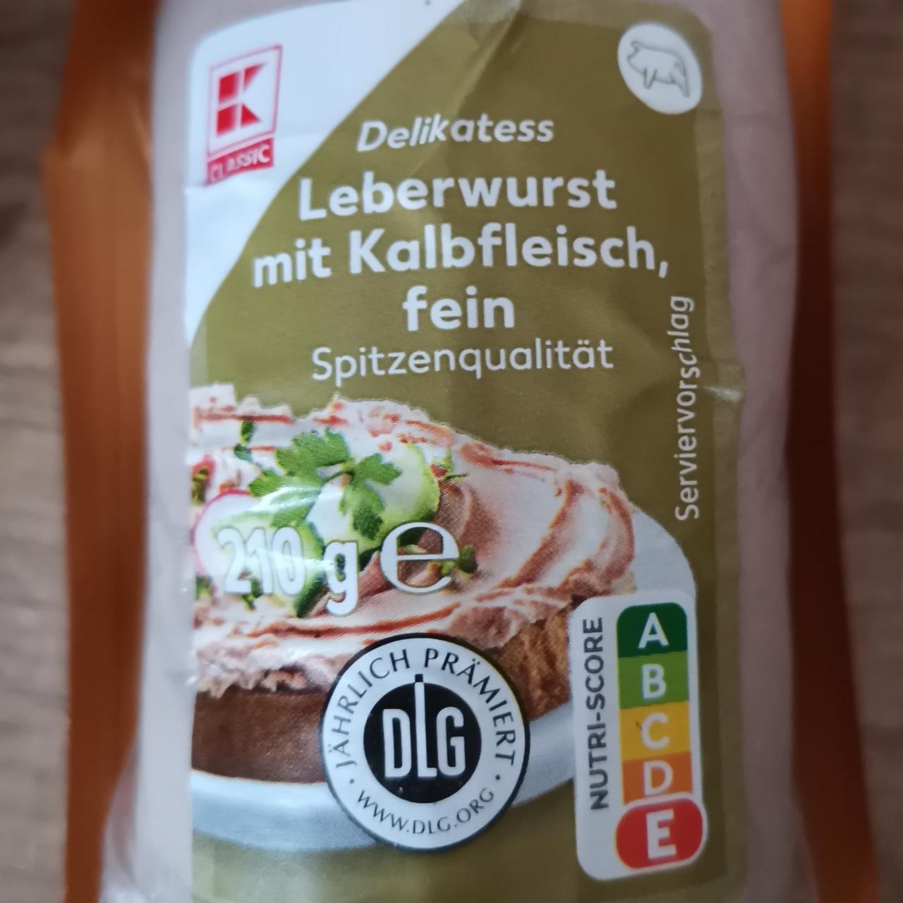 Fotografie - Delikatess Leberwurst mit Kalbfleisch, fein K-Classic