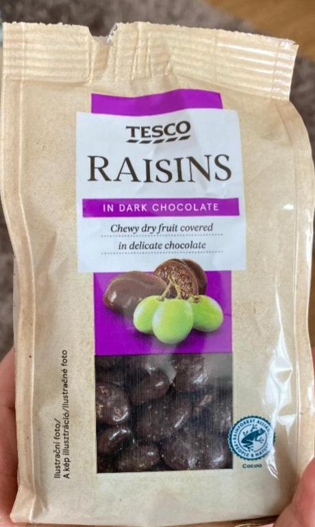 Fotografie - Raisins in dark chocolate Tesco