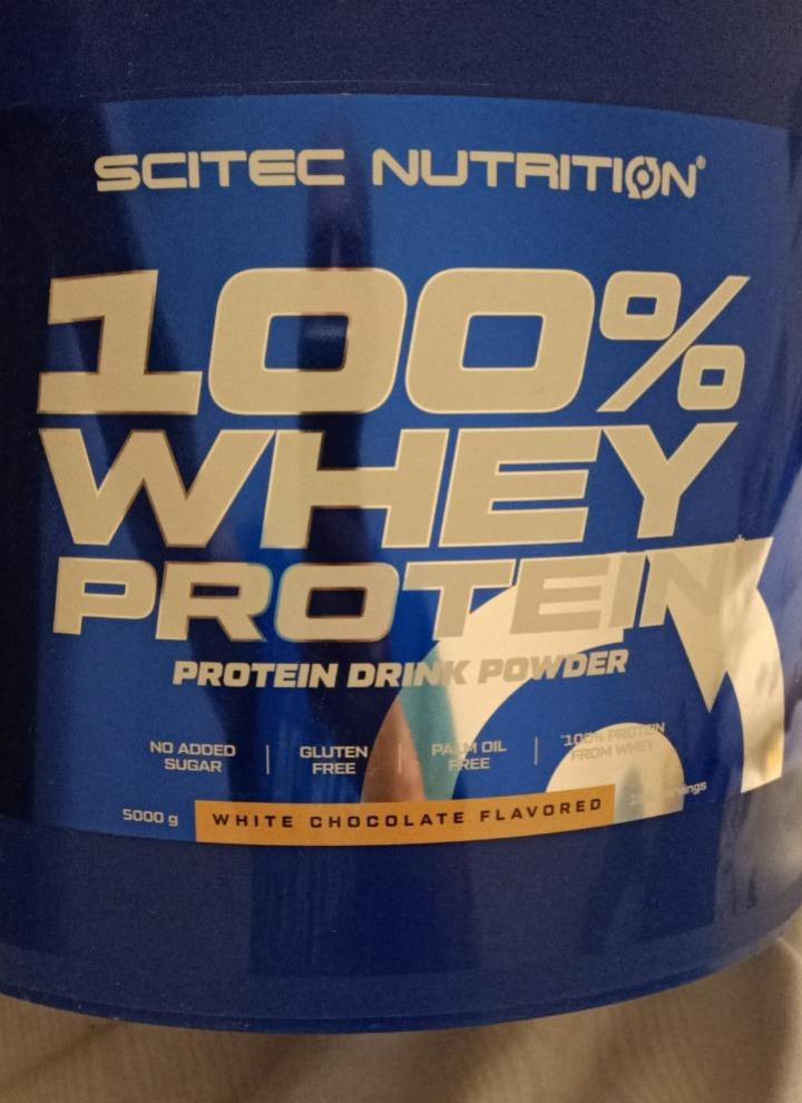 Fotografie - 100% Whey Protein White chocolate Scitec Nutrition
