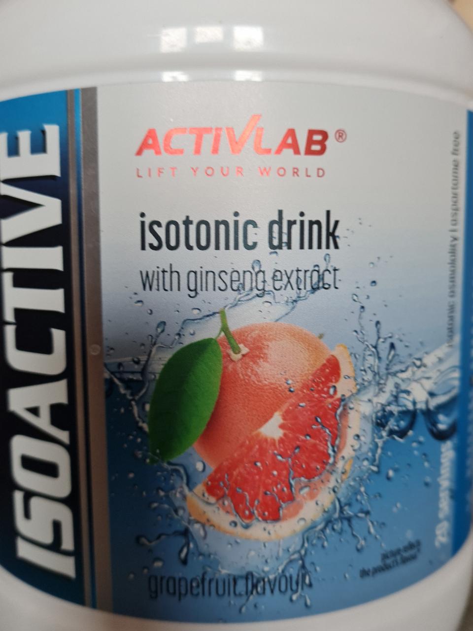 Fotografie - Isoactive isotonic drink with ginseng extract grapefruit Activlab