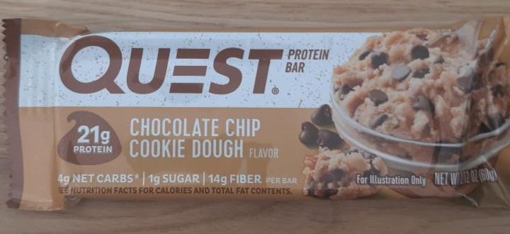 Fotografie - Protein bar Chocolate chip cookie dough Quest