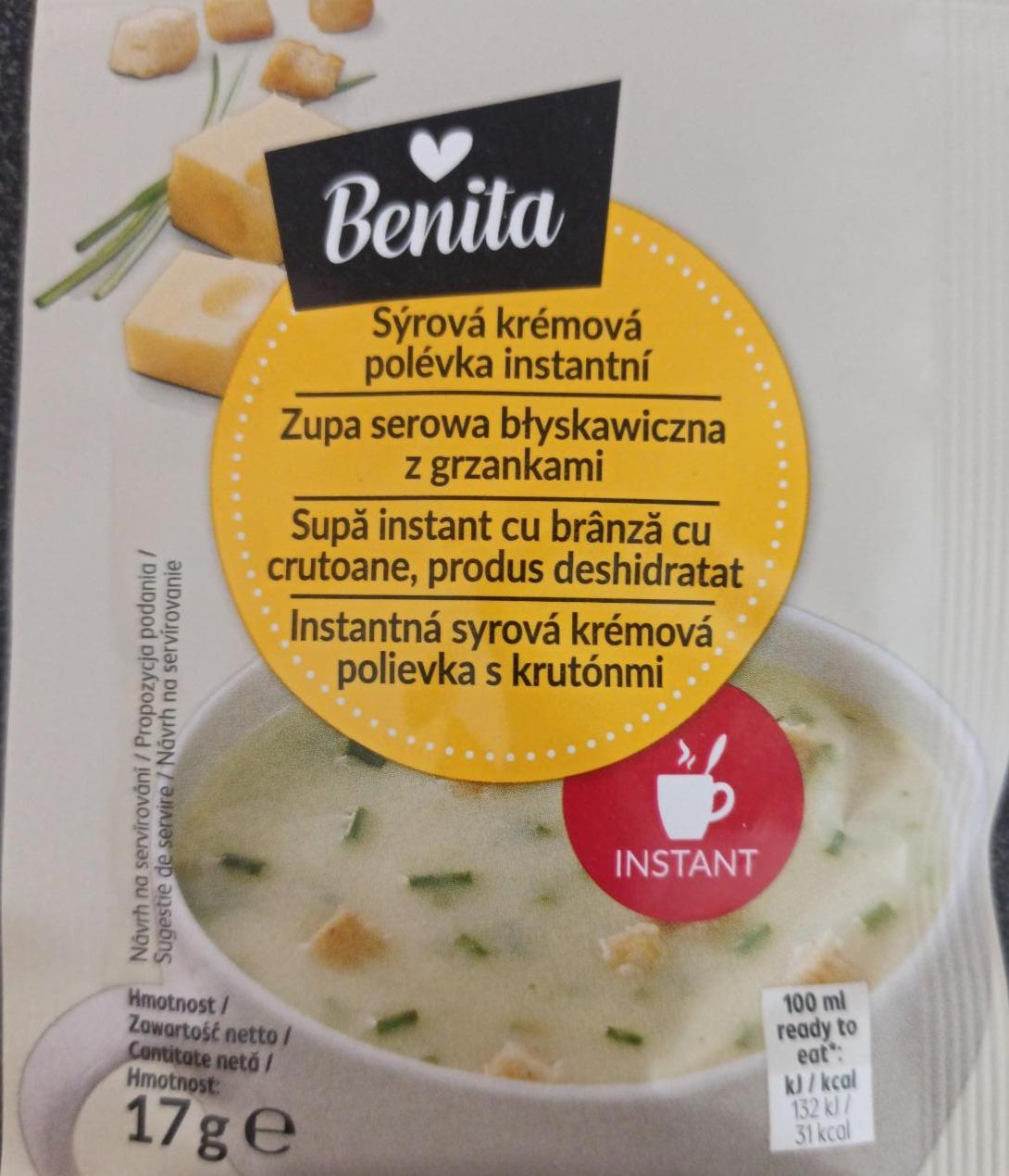 Fotografie - Sýrová krémová polévka instantní Benita