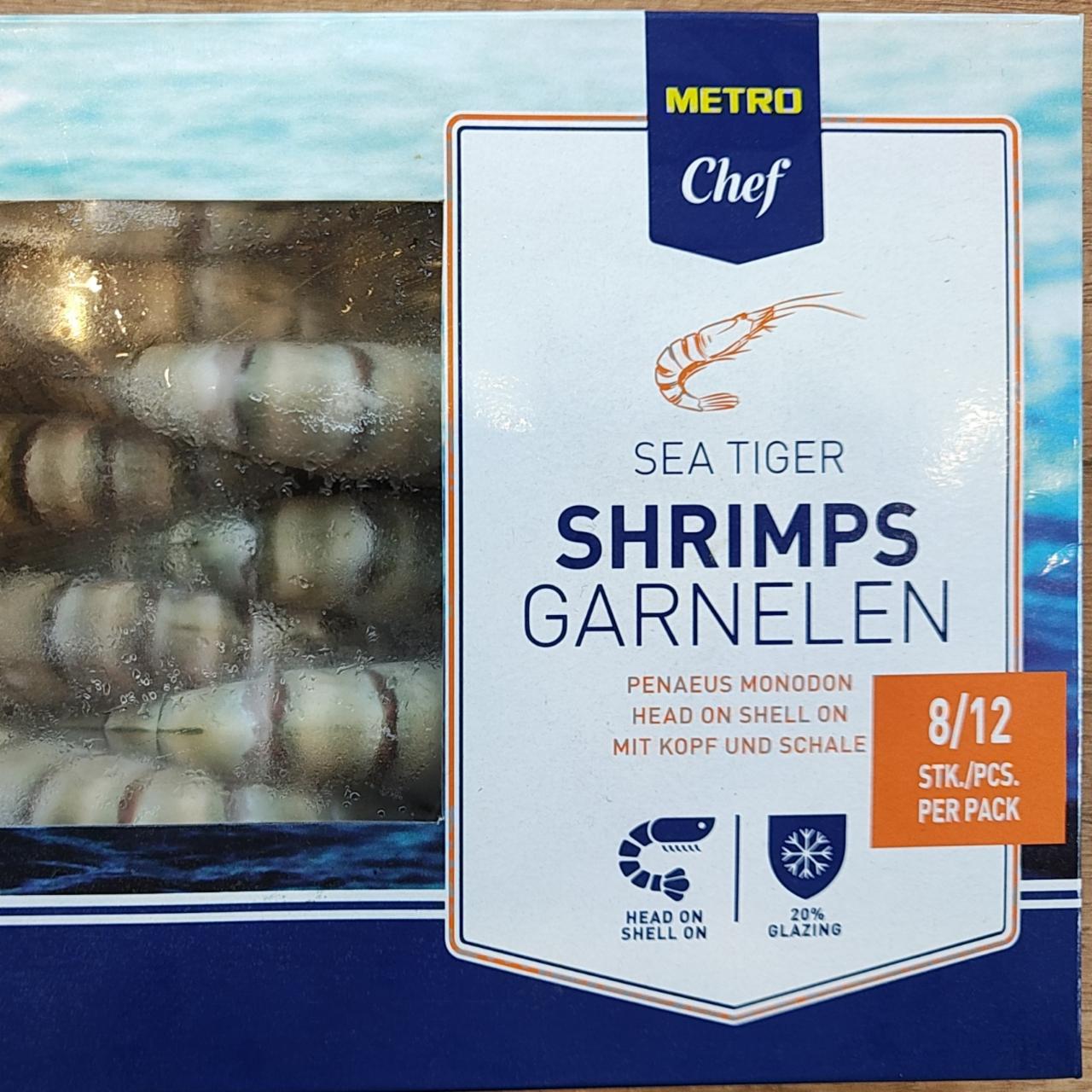 Fotografie - Sea Tiger Shrimps Garnelen 8/12 Metro Chef