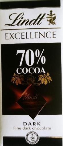 Fotografie - Lindt Excellence 70% cacao dark fine chocolate