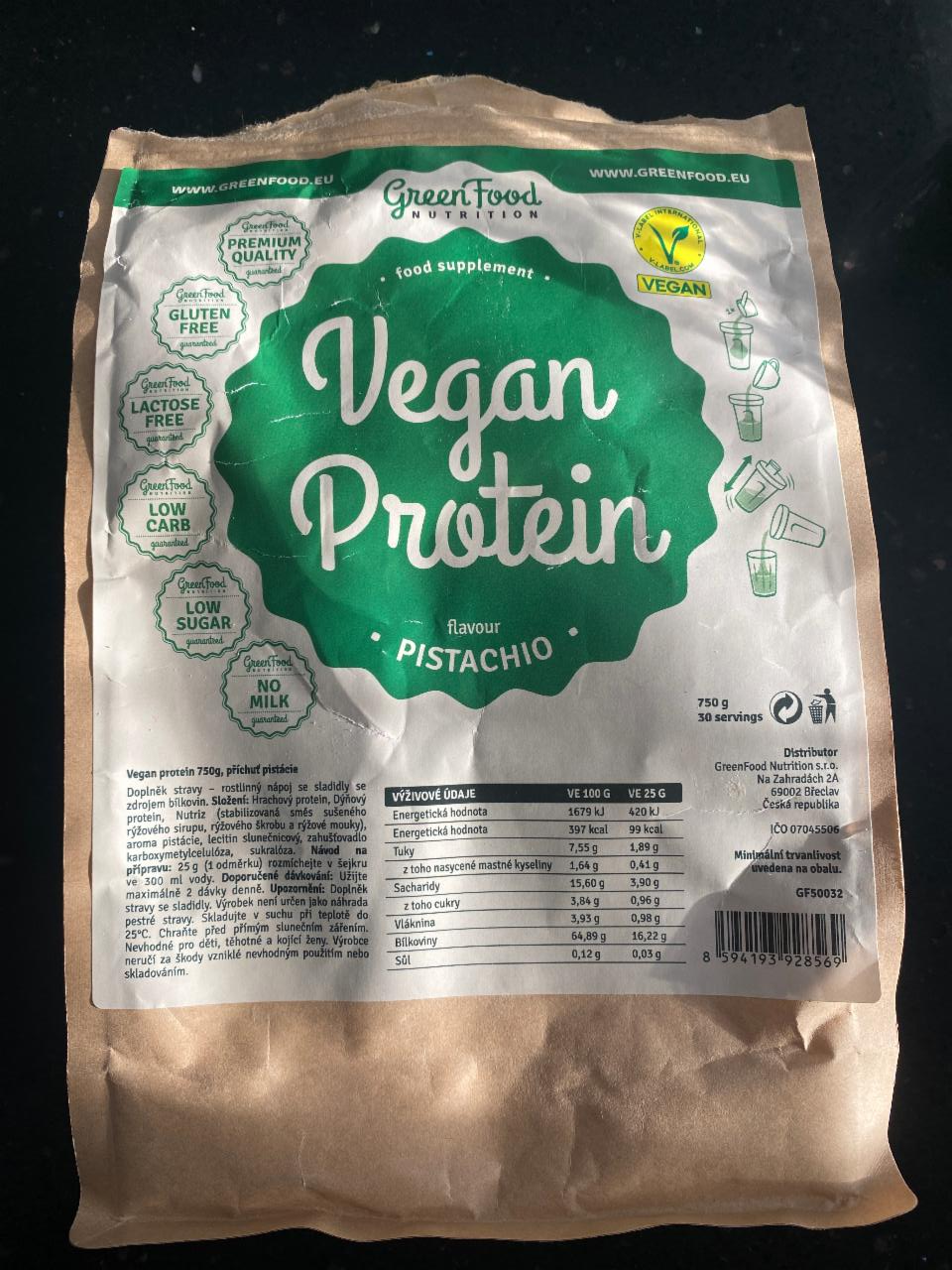 Fotografie - Vegan Protein Pistachio GreenFood Nutrition