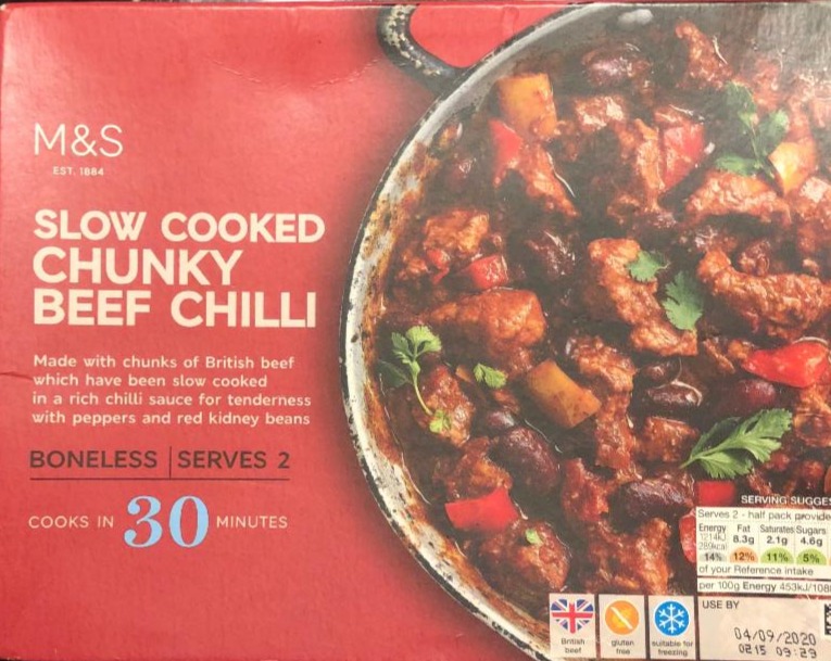 Fotografie - chunky beef chilli M&S