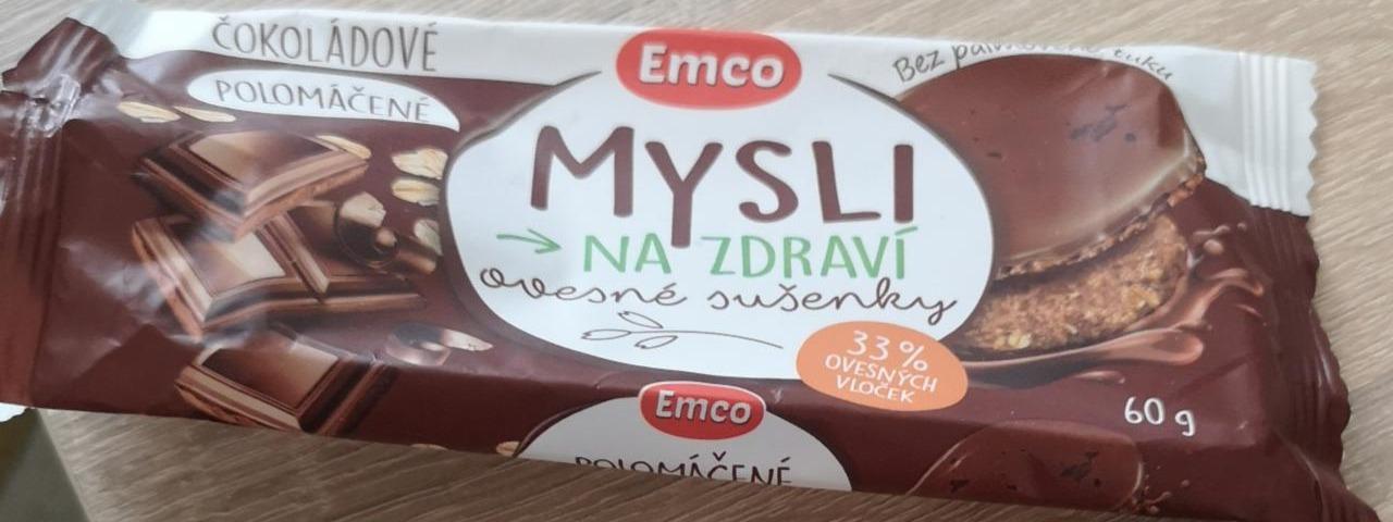 Fotografie - Mysli na Zdraví ovesné sušenky čokoládové polomáčené Emco