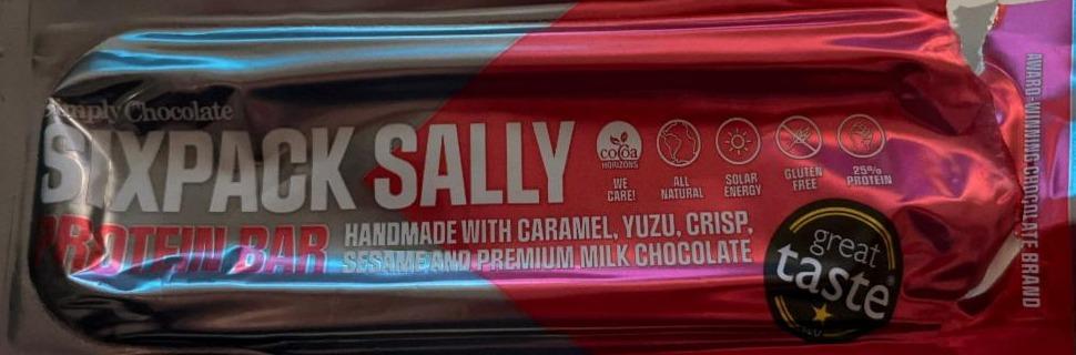 Fotografie - Protein bar Caramel , yuzu, crisp, sesame and premium milk chocolate SIxpack Sally