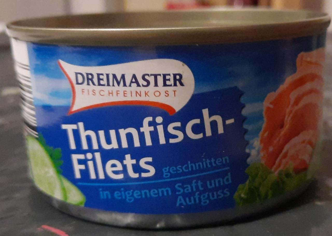 Fotografie - ThunfishFilets geschnitten in eigenem Saft und Aufguss Dreimaster