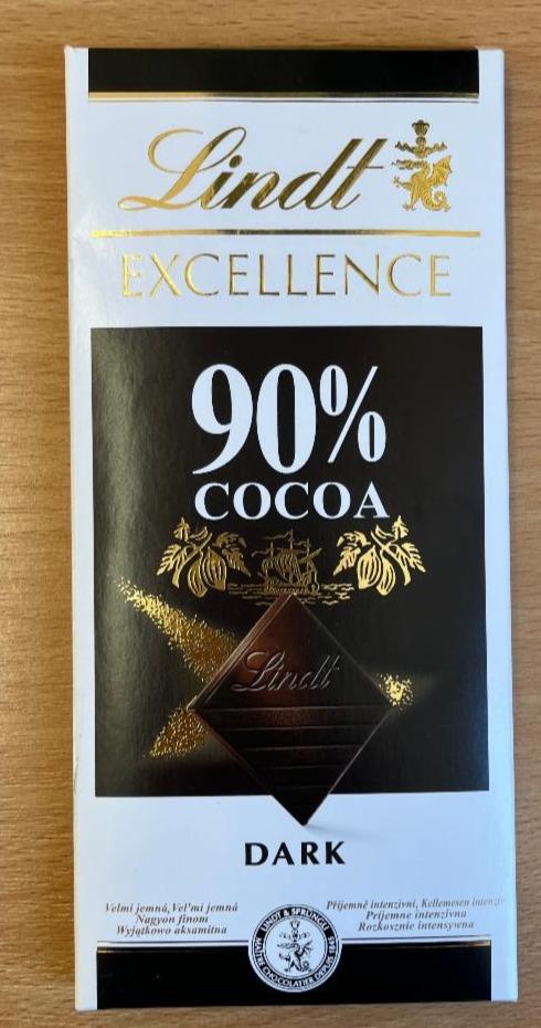 Fotografie - Excellence 90% cocoa dark (extra jemná hořká čokoláda) Lindt