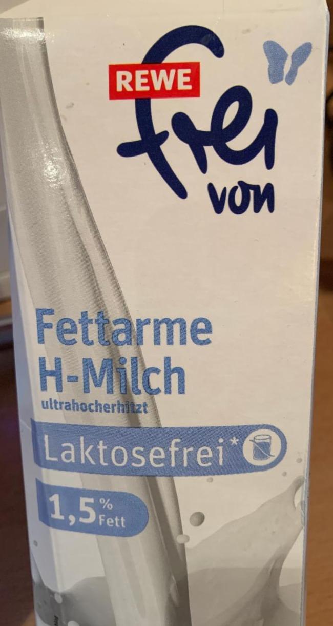 Fotografie - Fettarme H-Milch Laktosefrei 1,5% Fett REWE Frei von
