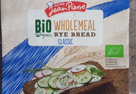 Fotografie - Bio organic wholemeal rye bread classic Jean Pierre