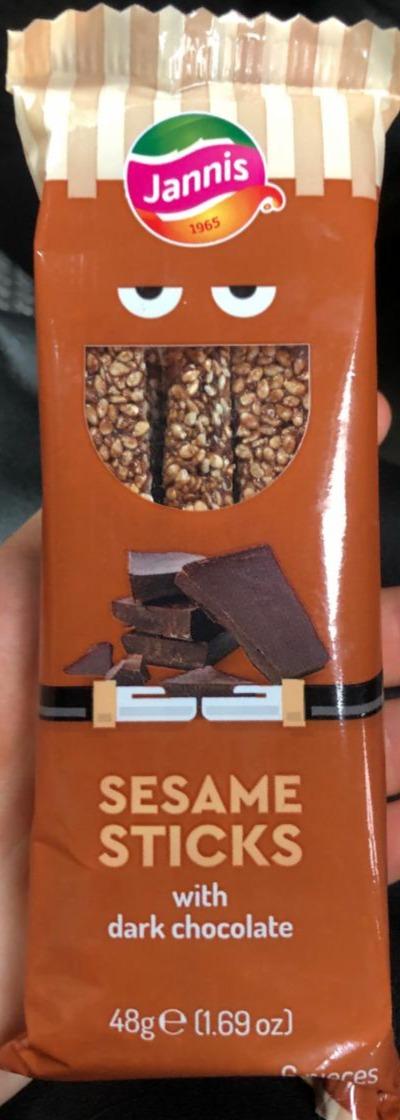 Fotografie - sezamová tyčinka s hořkou ćokoládou Jannis