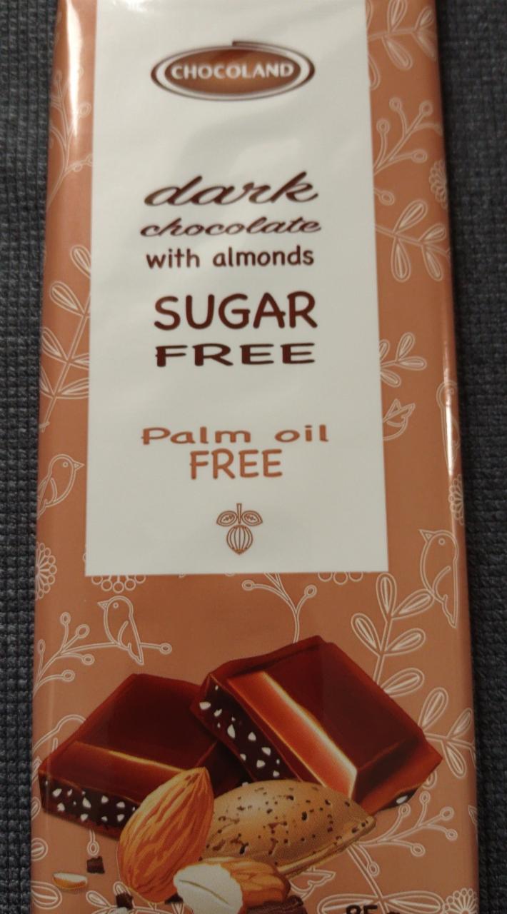 Fotografie - Dark Chocolate with almonds sugar free Chocoland