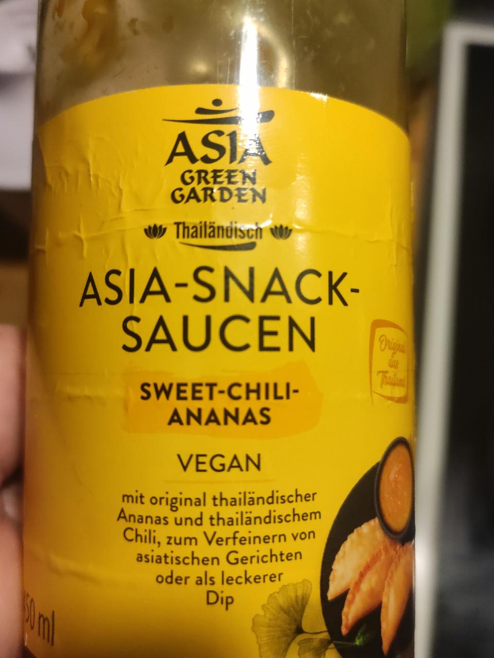 Fotografie - Asia snack saucen sweet chili ananas