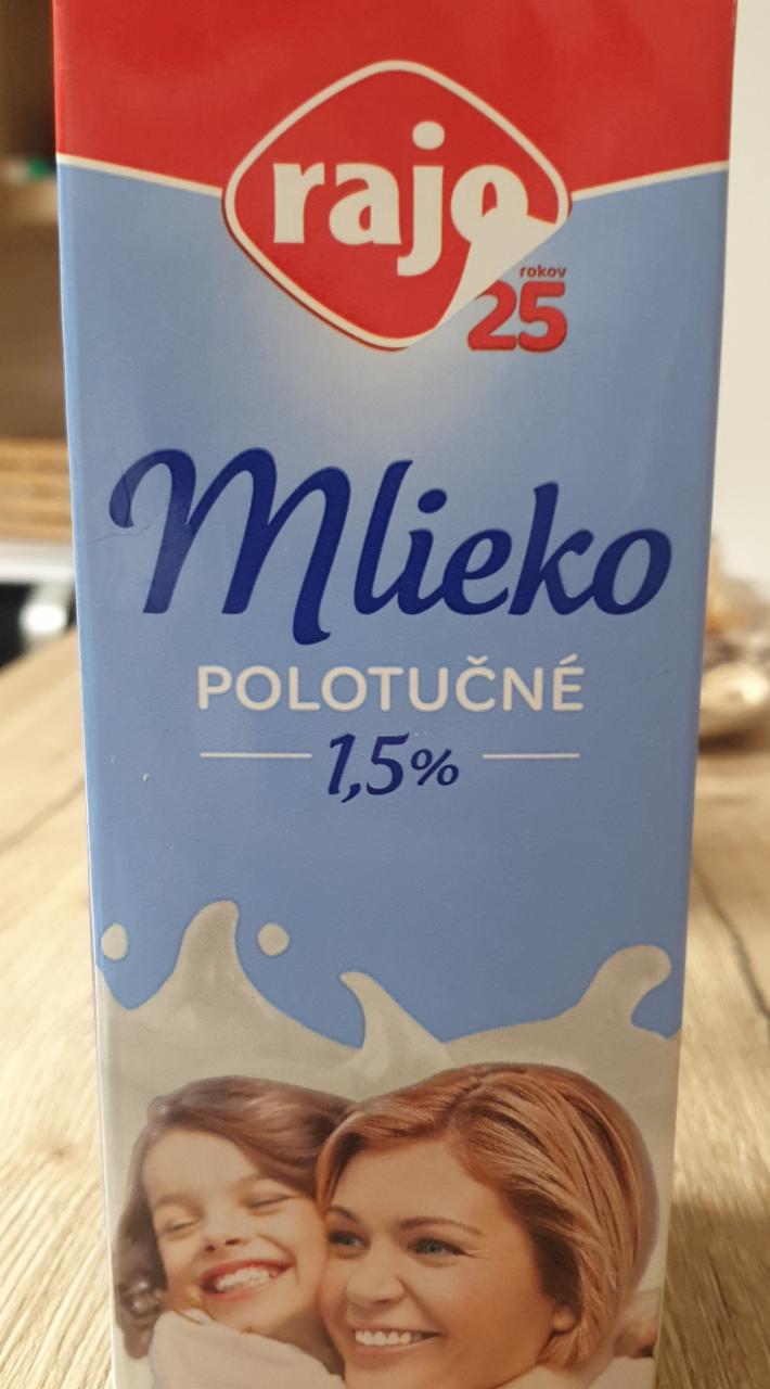 Fotografie - mléko polotučné 1,5 tuku Rajo