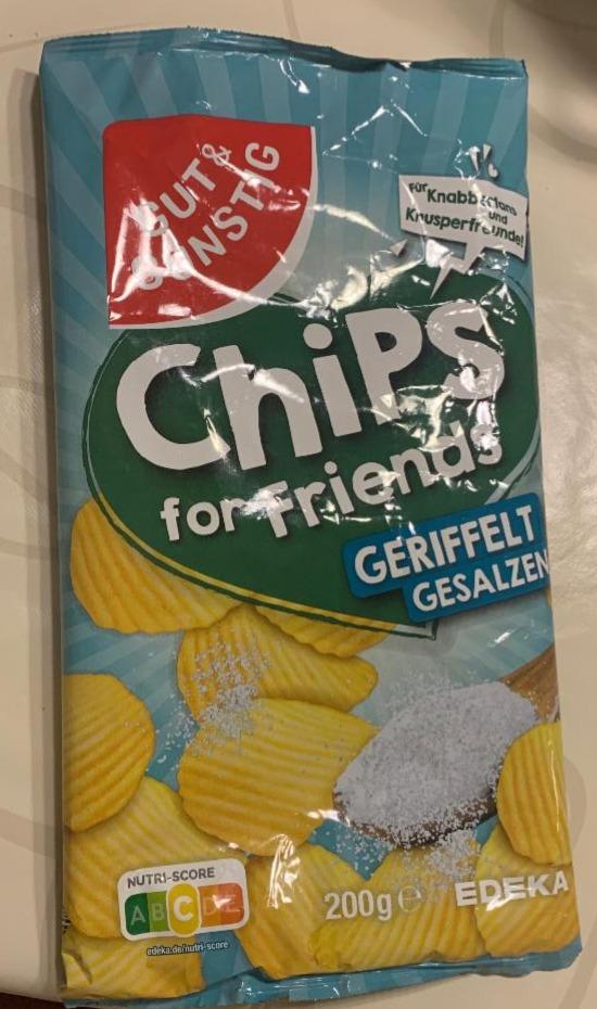 Fotografie - Chips for Friends geriffelt gesalzen Gut & Günstig
